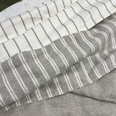 FORTE ITALIAN LINEN BATH TOWEL NATURAL DBL STRIPED IVORY