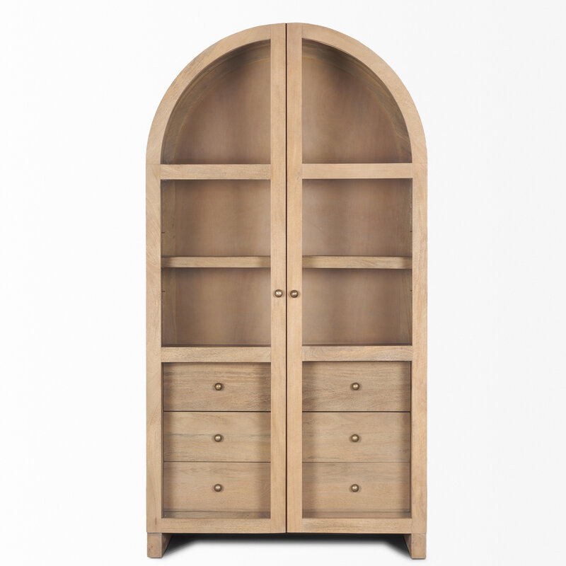 ONWARD 2 DOOR ARCHED CABINET NATURAL