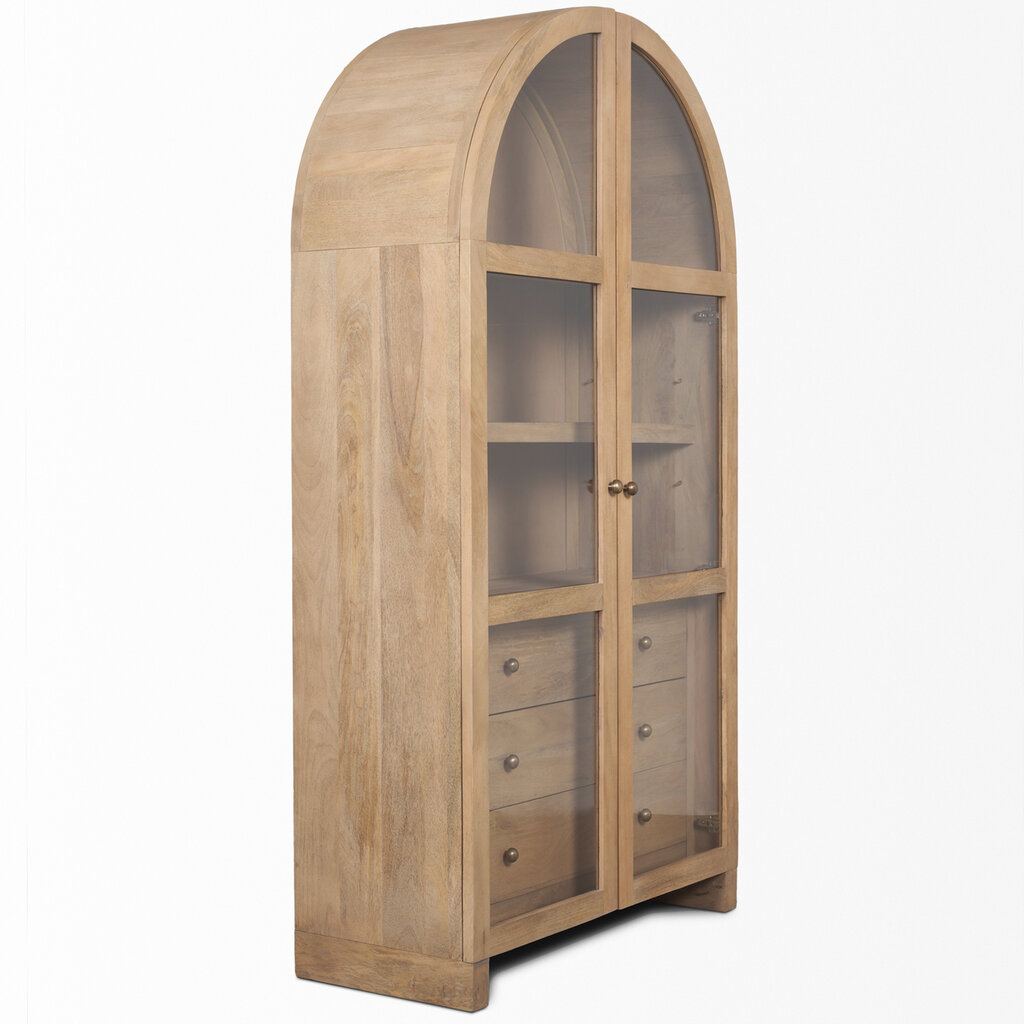 ONWARD 2 DOOR ARCHED CABINET NATURAL