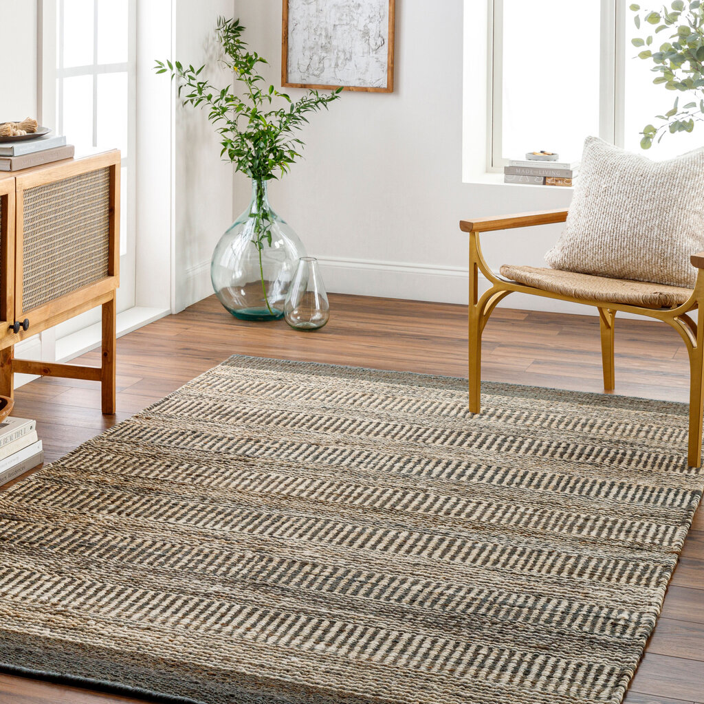 WINTERLAND JUTE 8' X 10' NAUTRAL BROWN GREY CHARCOAL