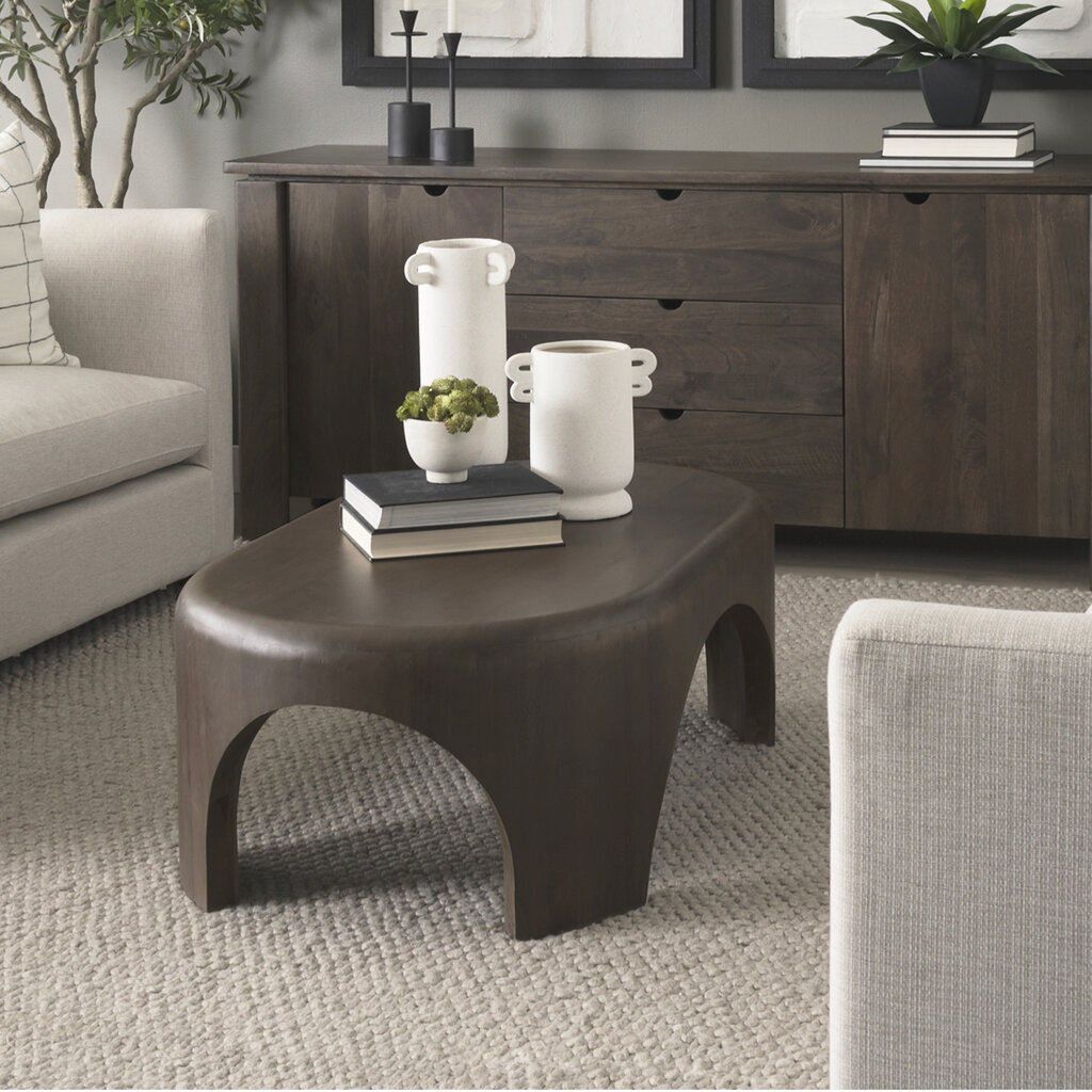 CALLUM COFFEE TABLE OVAL DARK BROWN