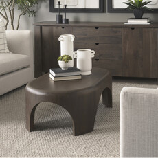 CALLUM COFFEE TABLE OVAL DARK BROWN