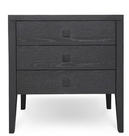 HEMSWORTH 3 DRAWER CHEST NIGHTSTAND OAK BLACK