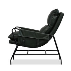SIMON ARM CHAIR LEATHER DARK GREEN
