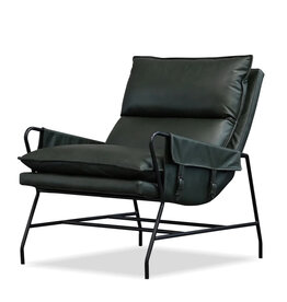 SIMON ARM CHAIR LEATHER DARK GREEN