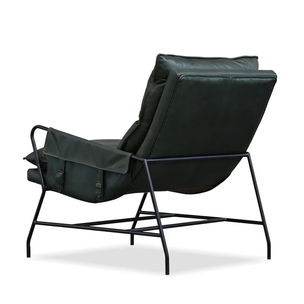 SIMON ARM CHAIR LEATHER DARK GREEN