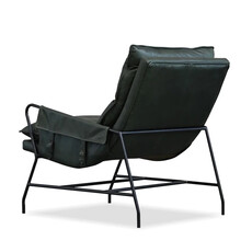 SIMON ARM CHAIR LEATHER DARK GREEN