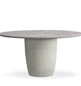ALBION DINING TABLE ROUND TRAVERTINE 59"