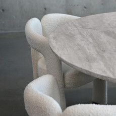 ALBION DINING TABLE ROUND TRAVERTINE 59"