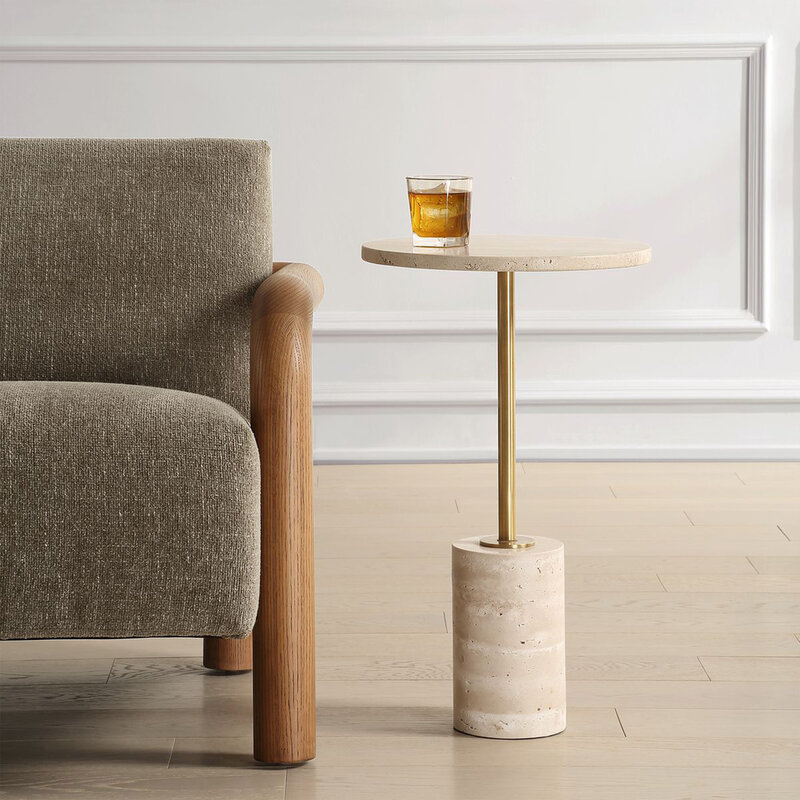 HOKKAIDO SIDE TABLE TRAVERTINE