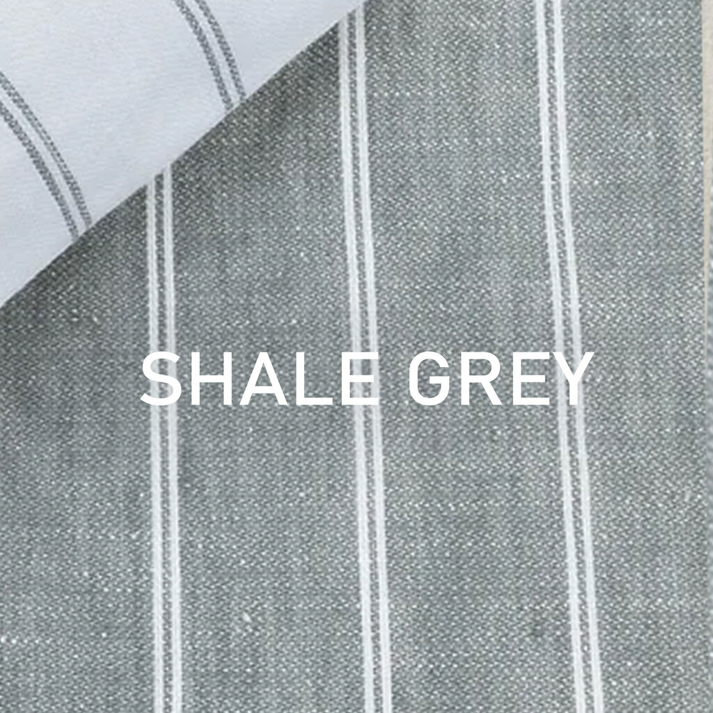 LINEA STRIPED ITALIAN LINEN Shale/Chalk By St.Geneve