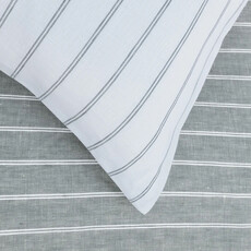 LINEA STRIPED ITALIAN LINEN Shale/Chalk By St.Geneve