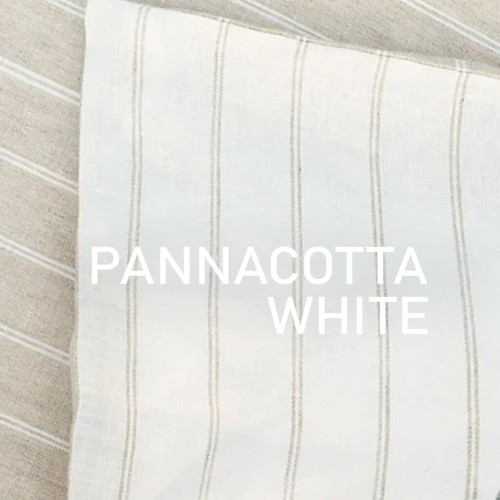 LINEA STRIPED ITALIAN LINEN Latte/Pannacotta By St.Geneve
