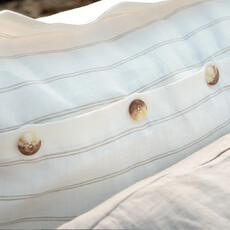 LINEA STRIPED ITALIAN LINEN Latte/Pannacotta By St.Geneve