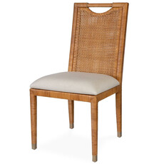 SARDINIA DINING CHAIR RATTAN WRAP AND LINEN