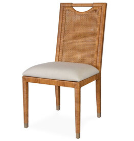 SARDINIA DINING CHAIR RATTAN WRAP AND LINEN