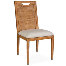 SARDINIA DINING CHAIR RATTAN WRAP AND LINEN