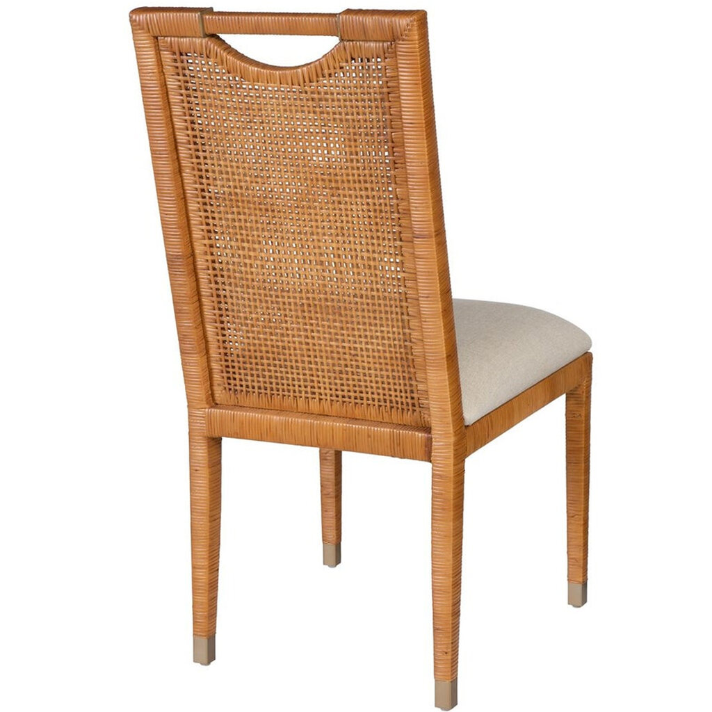 SARDINIA DINING CHAIR RATTAN WRAP AND LINEN