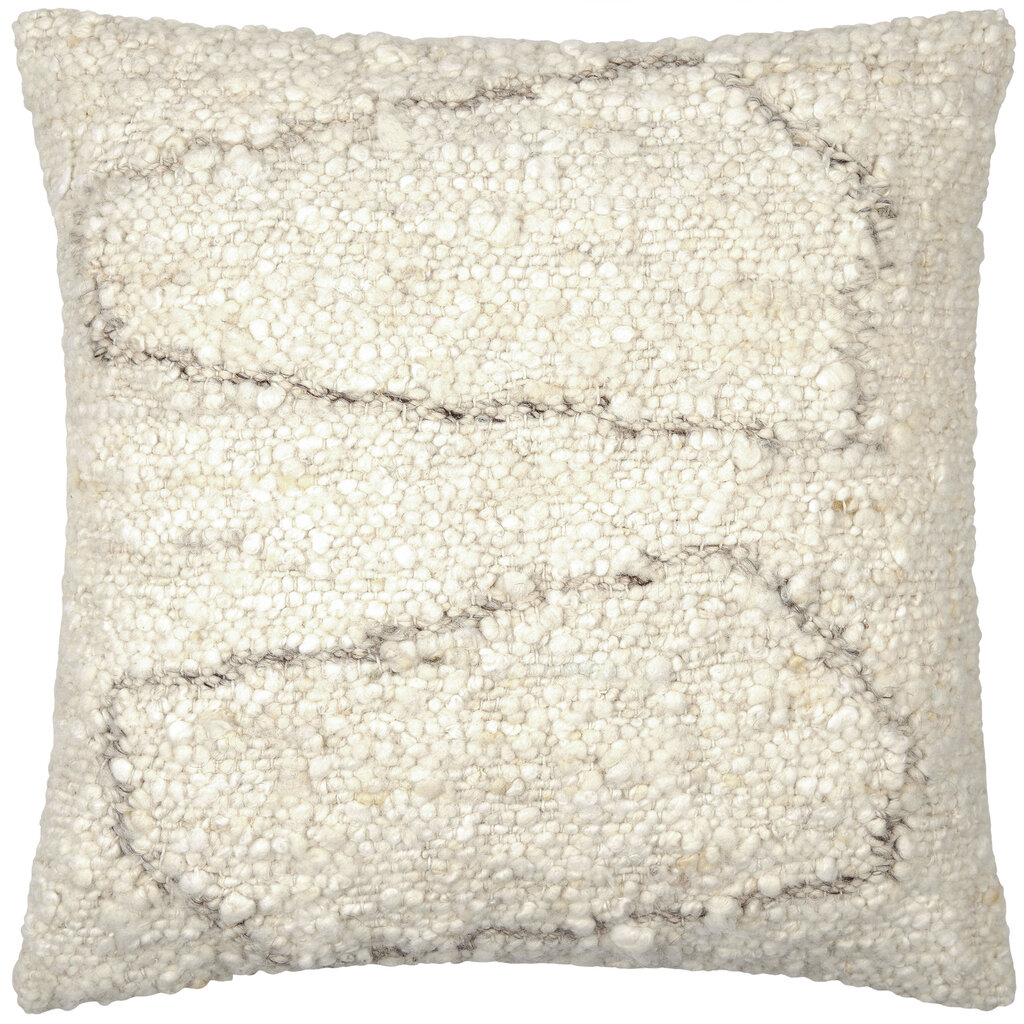 DUALITY DOWN FILLED PILLOW 22" WOOL NATURAL AND GREY
