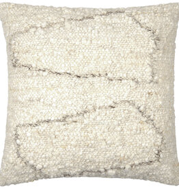DUALITY DOWN FILLED PILLOW 22" WOOL NATURAL AND GREY