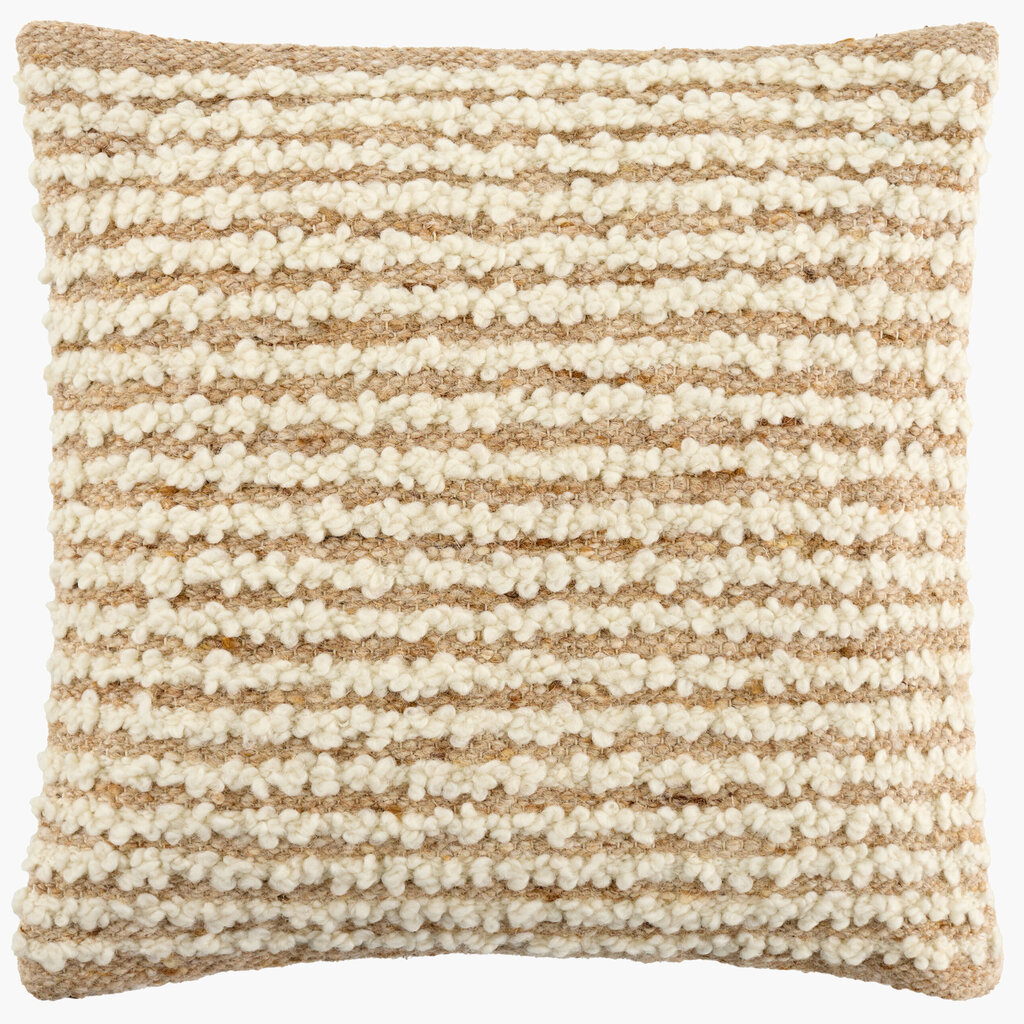 SAND DUNE DOWN FILLED 20" JUTE WOOL NATURAL AND TAN