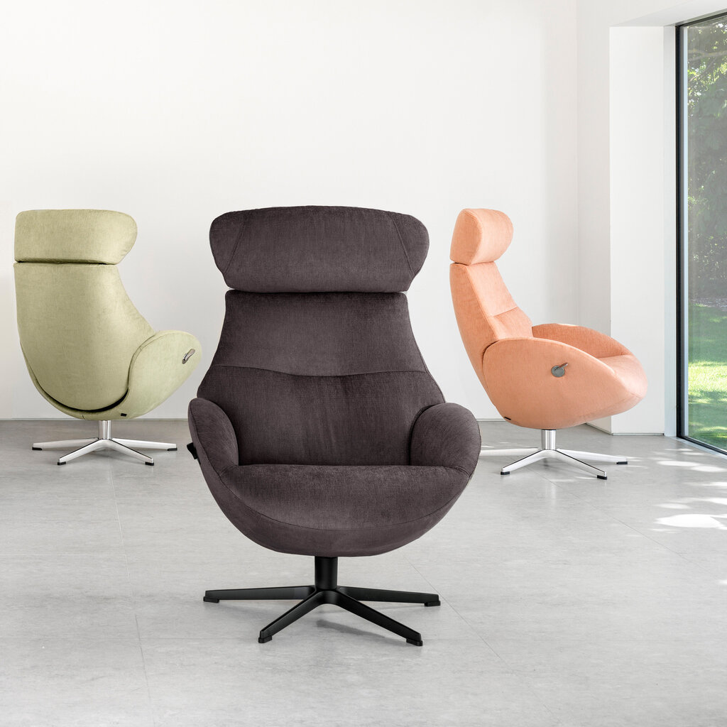 GLOBE CHAIR + FOOTSTOOL By Conform Sweden. Concrete Grey