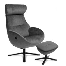 GLOBE CHAIR + FOOTSTOOL By Conform Sweden. Concrete Grey