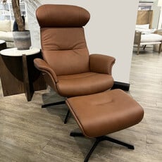 TIMEOUT CHAIR HIGH + FOOTSTOOL LEATHER COGNAC By Conform Sweden