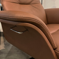 TIME OUT CHAIR HIGH + FOOTSTOOL ALL LEATHER By Conform Sweden. Cognac.
