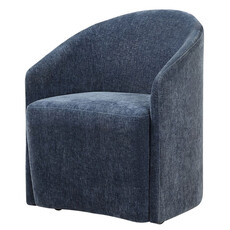 SKIPPER DINING CHAIR BLUE W/CASTOR WHEELS