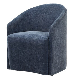 SKIPPER DINING CHAIR BLUE W/CASTOR WHEELS