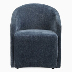 SKIPPER DINING CHAIR BLUE W/CASTOR WHEELS