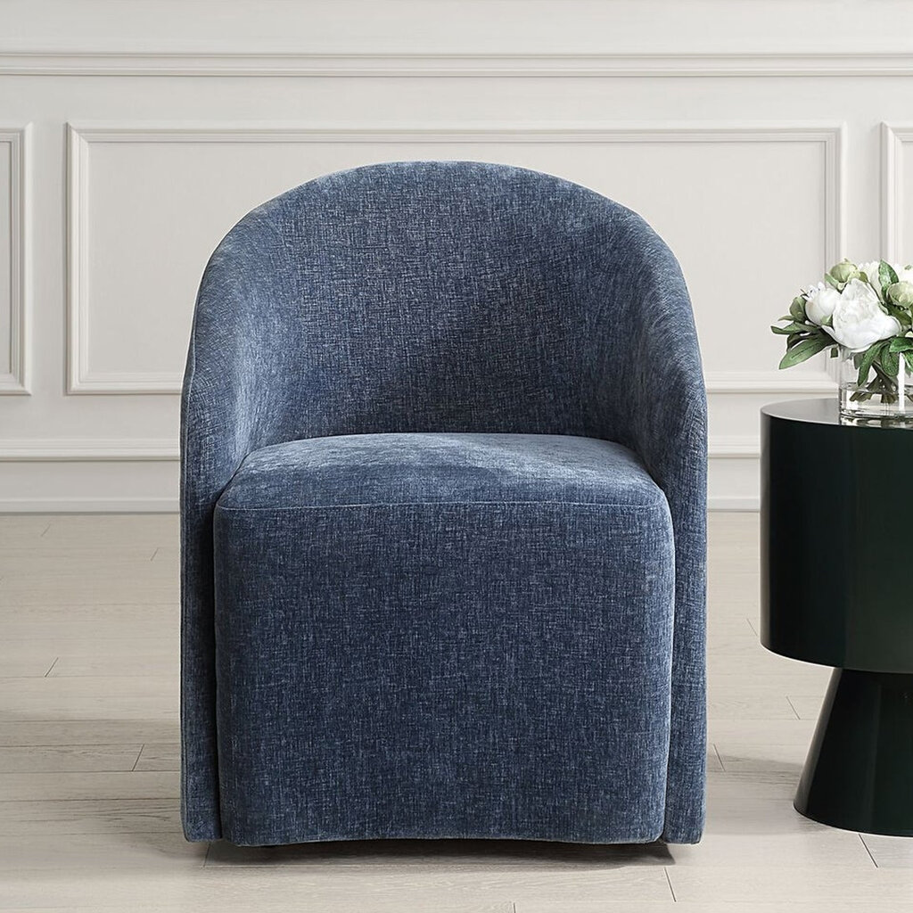 SKIPPER DINING CHAIR BLUE W/CASTOR WHEELS