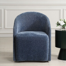 SKIPPER DINING CHAIR BLUE W/CASTOR WHEELS