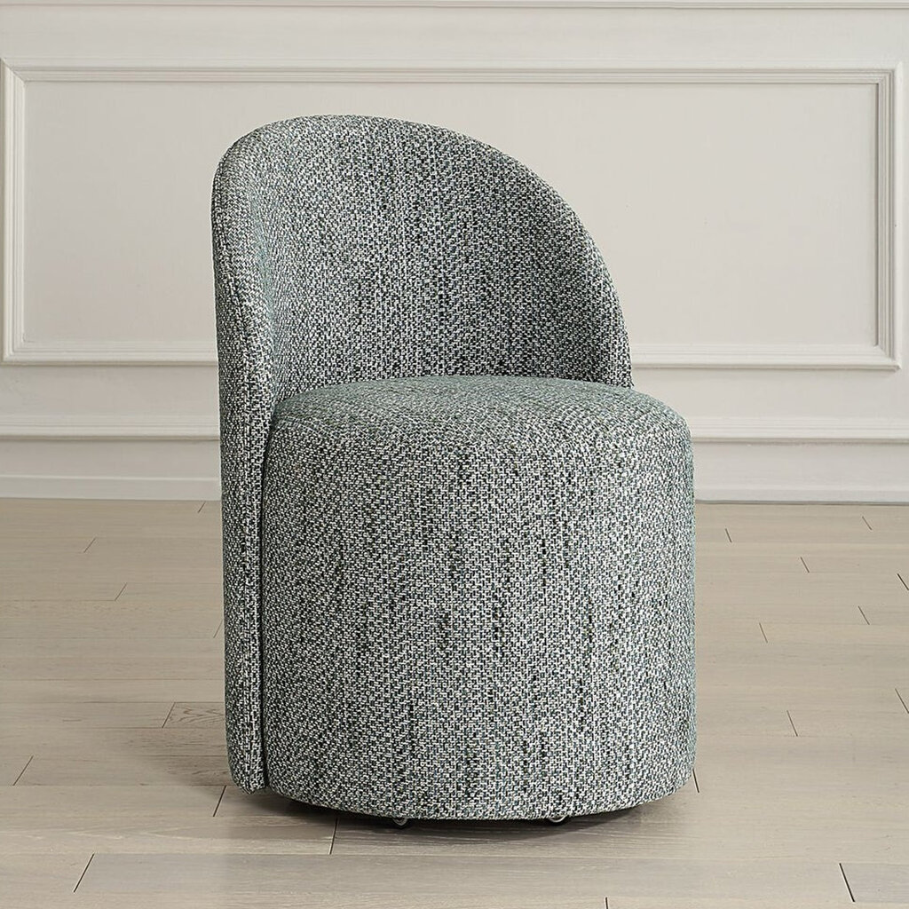 COACH DINING CHAIR BLUE GREEN W/CASTOR WHEELS