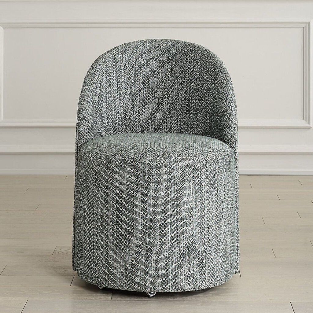 COACH DINING CHAIR BLUE GREEN W/CASTOR WHEELS
