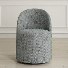 COACH DINING CHAIR BLUE GREEN W/CASTOR WHEELS