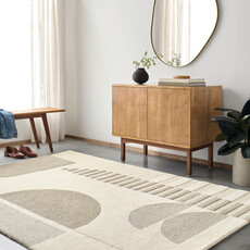 BRONXE 8' X 10' SAND + LIGHT BROWN ART DECO