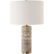 WALES TABLE LAMP TRAVERTINE CORE