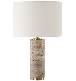 WALES TABLE LAMP TRAVERTINE CORE