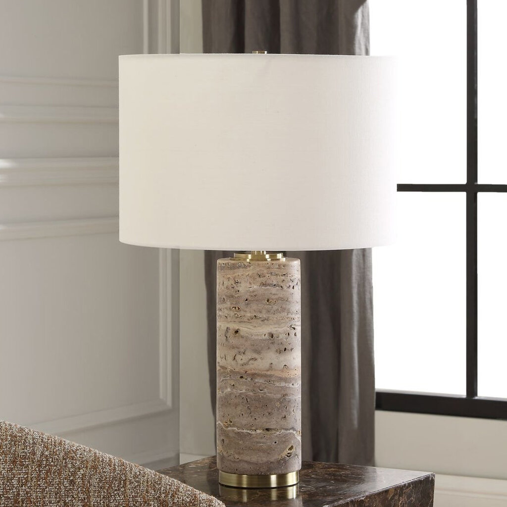 WALES TABLE LAMP TRAVERTINE CORE