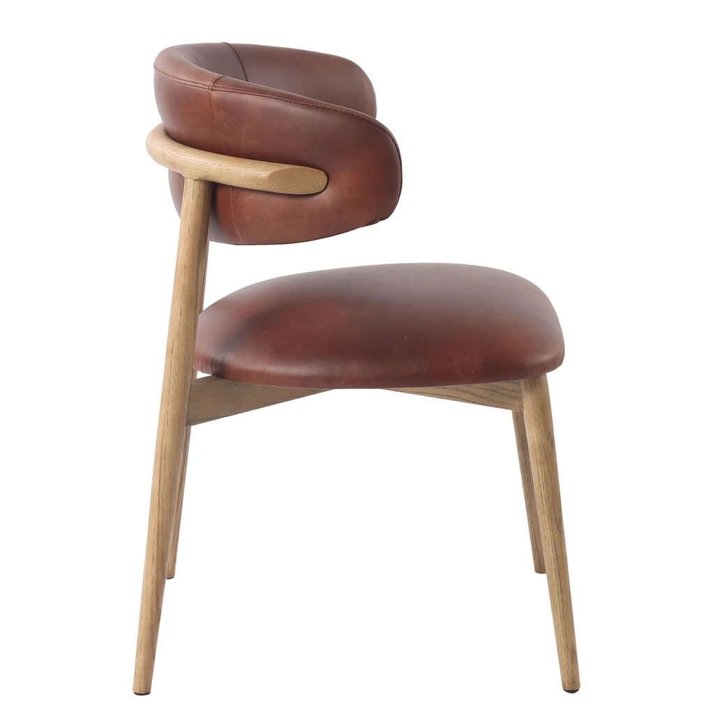 BARCELONA DINING CHAIR LEATHER TOBACCO