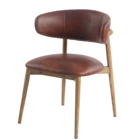 BARCELONA DINING CHAIR LEATHER TOBACCO