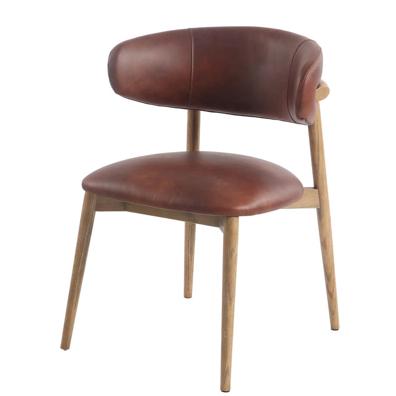 BARCELONA DINING CHAIR LEATHER TOBACCO