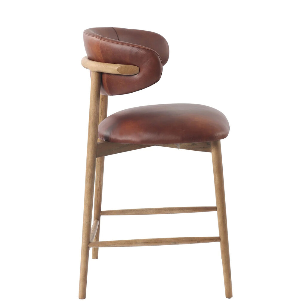 BARCELONA COUNTER STOOL LEATHER TOBACCO