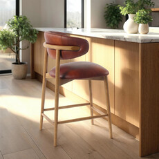BARCELONA COUNTER STOOL LEATHER TOBACCO