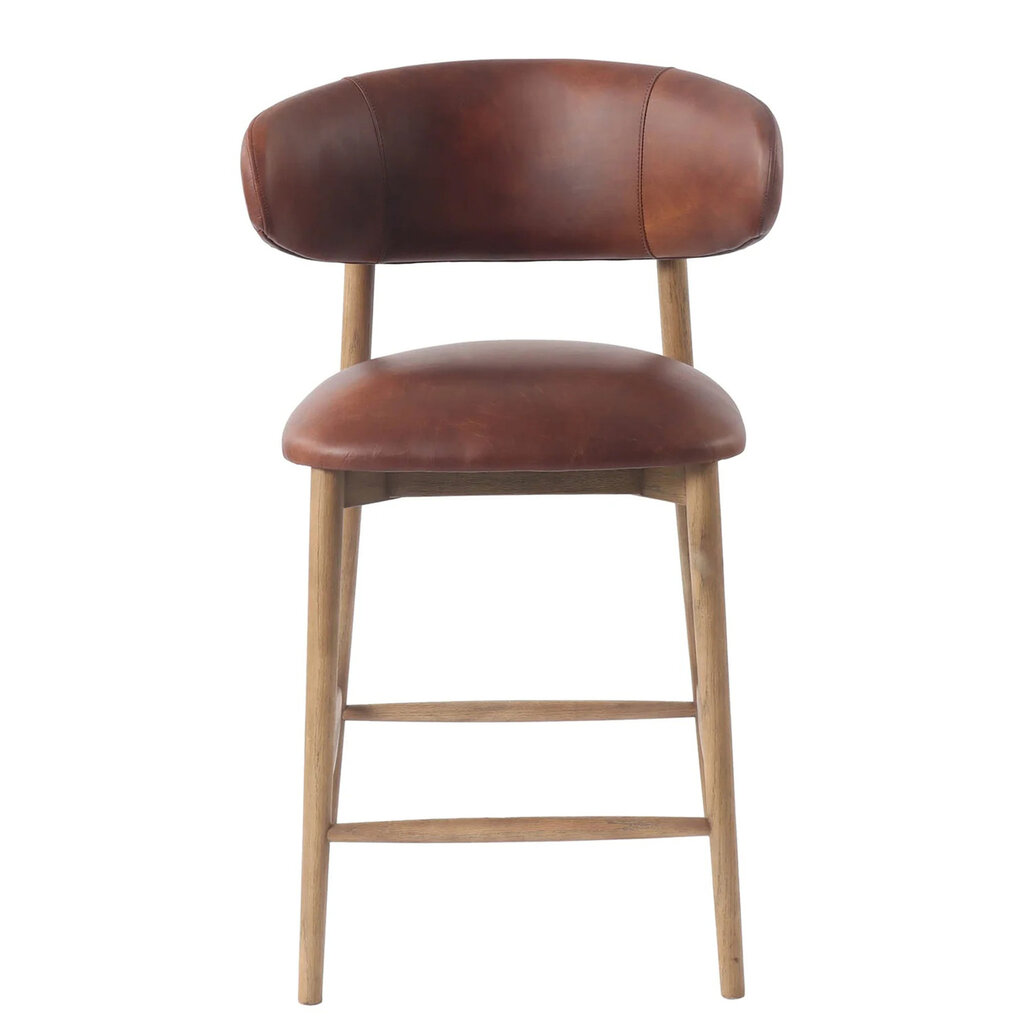 BARCELONA COUNTER STOOL LEATHER TOBACCO