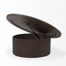 RALEIGH COFFEE TABLE ROUND W/STORAGE DARK BROWN