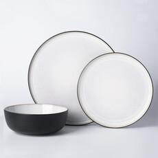 ISADORA PORCELAIN DINNERWARE SET-12 QUARTZ BLACK