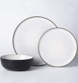 ISADORA PORCELAIN DINNERWARE SET-12 QUARTZ BLACK